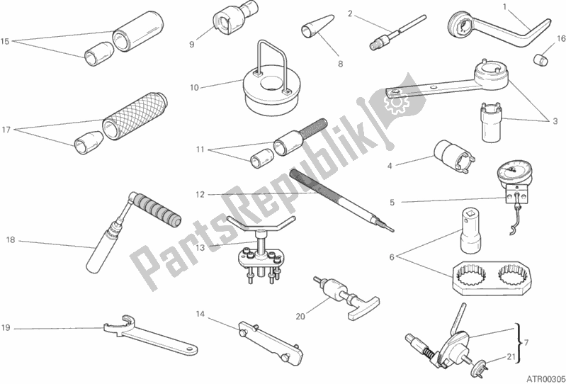 Toutes les pièces pour le 01a - Outils De Service D'atelier du Ducati Diavel FL Thailand-Brasil 1200 2015